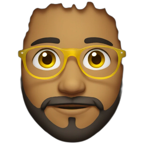 Young Indian Adult male with yellow glass spectacle, beard and curly hair emoji