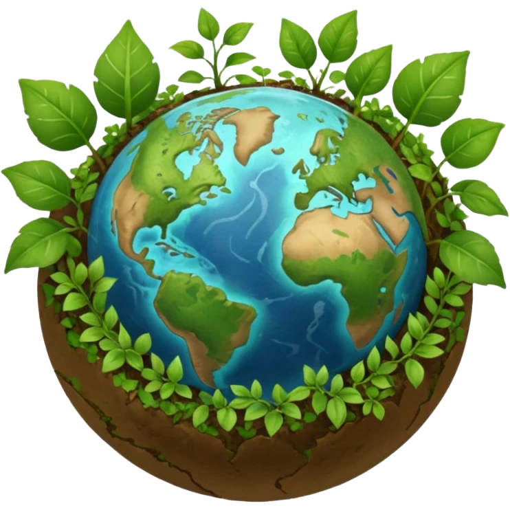 globe with plants sprouting all over it emoji