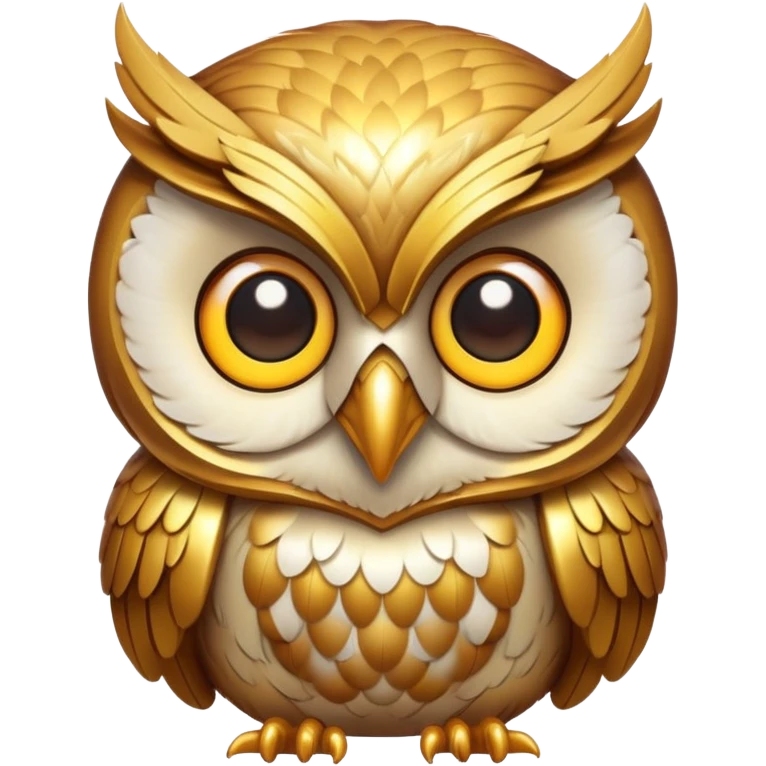 golden owl with shiny feathers emoji