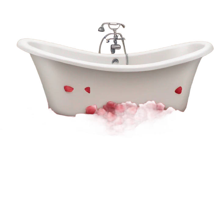 Tub with rose petals red emoji
