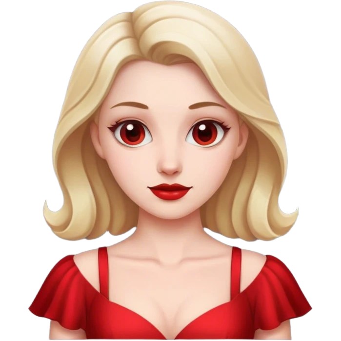 white conservative woman in full red dress emoji