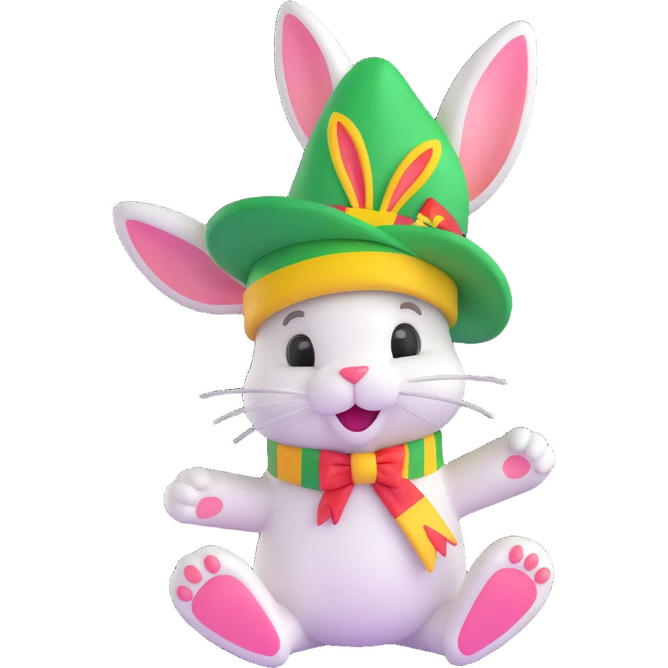 a relaxed and happy bunny with Jamaican colors and reggae vibes emoji