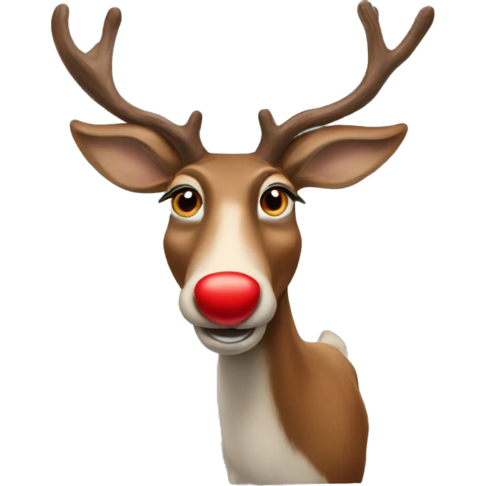 Realistic red nose reindeer emoji