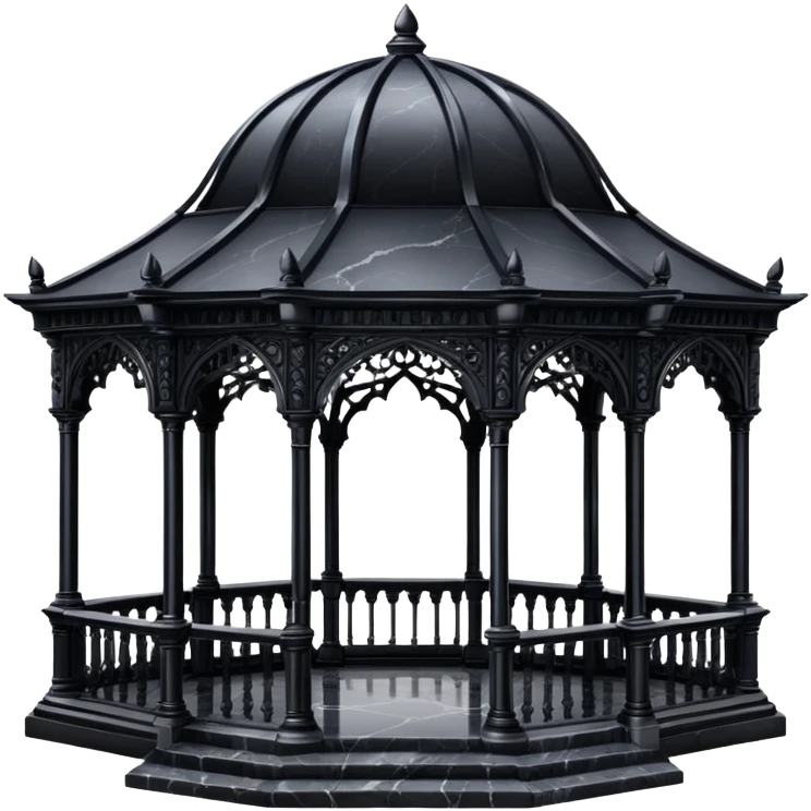 Black marble gazebo, gothic, aesthetic emoji