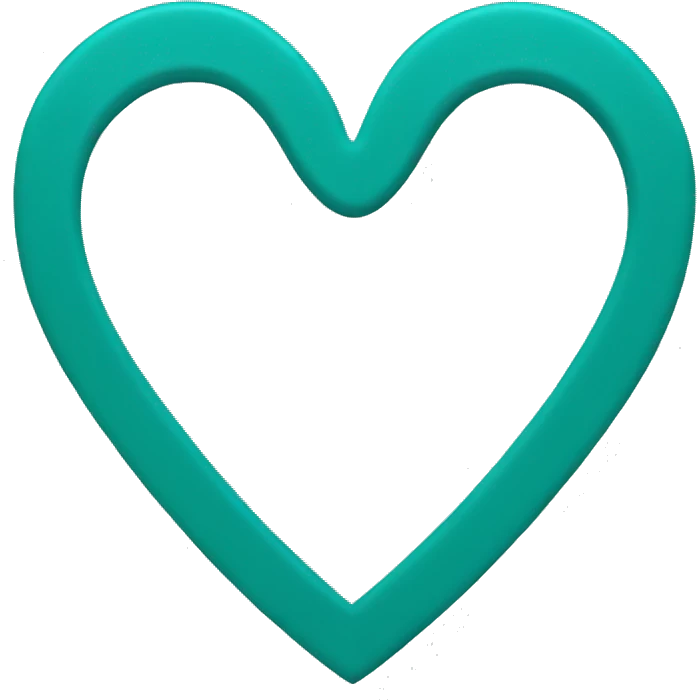 Half teal heart emoji