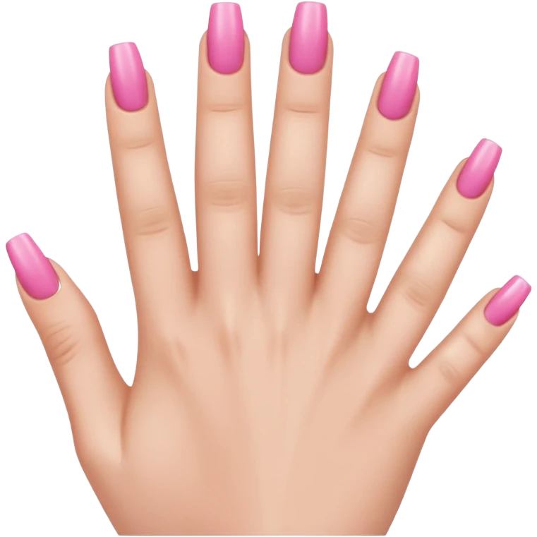 Cute acrylic nails on 5 fingers emoji
