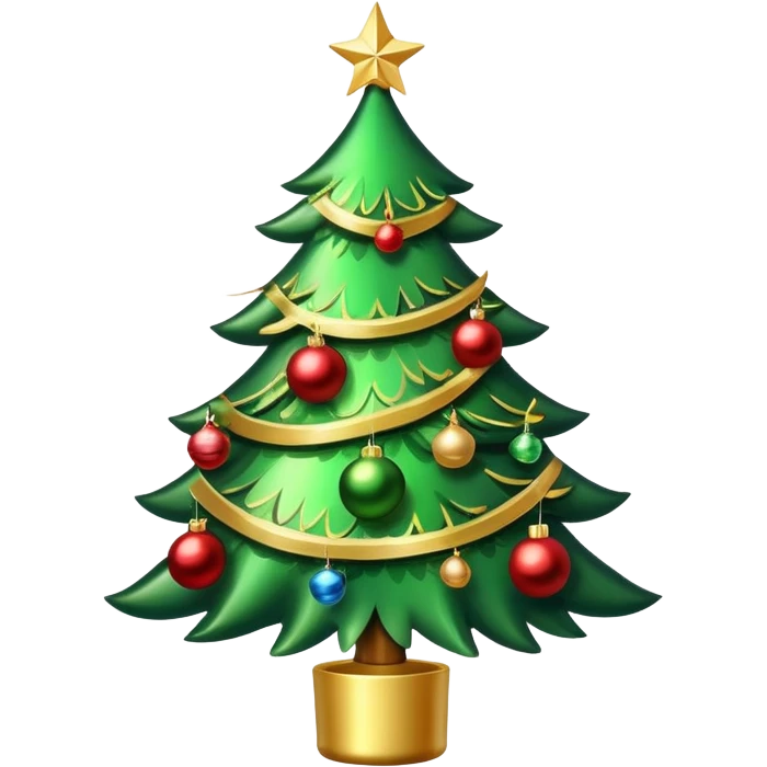 festive Christmas tree with ornaments emoji