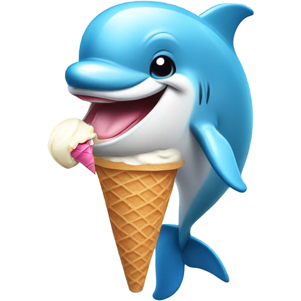 Dolphin eat ice cream emoji