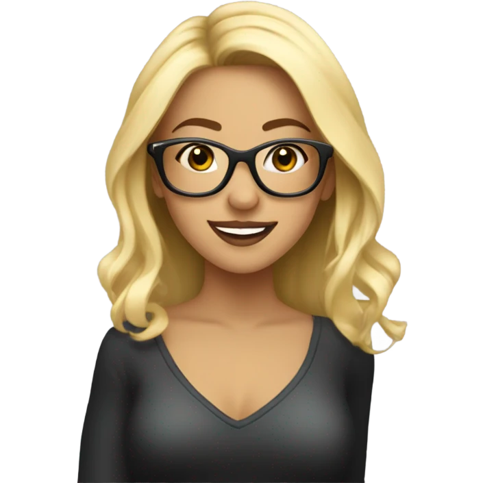 blonde girl wearing glasses dancing bachata emoji
