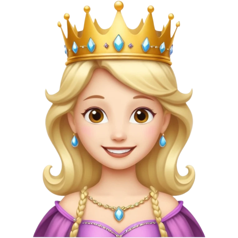Princesa hada con corona con la palabra Queen emoji