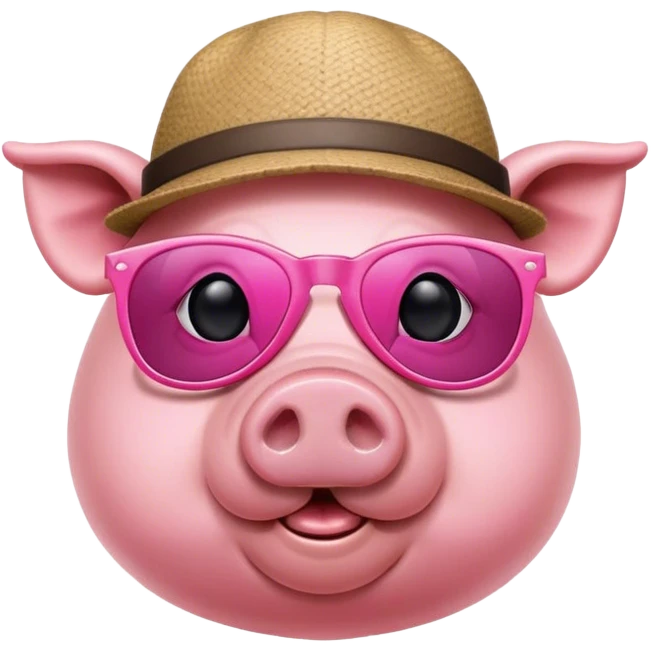 Pig wearing sunglasses and a hat emoji