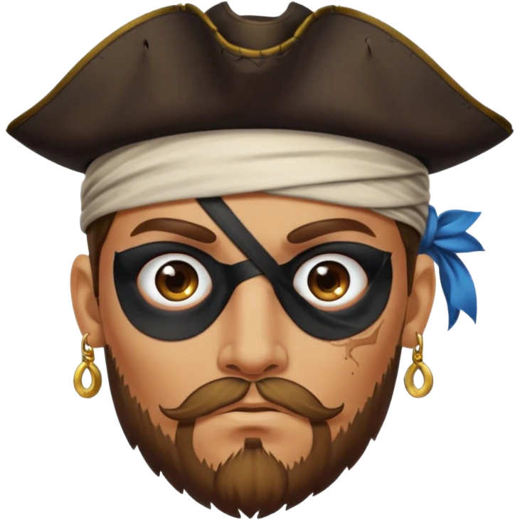 Eye patch pirate with earring, one eye covered
 emoji