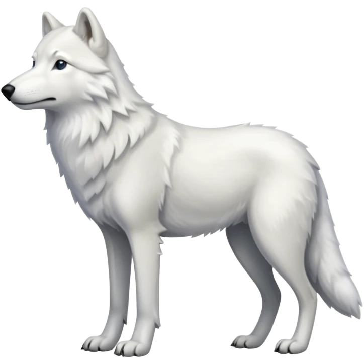 Hyper-realistic furry beautiful soft smooth elegant Arctic wolf, full body emoji