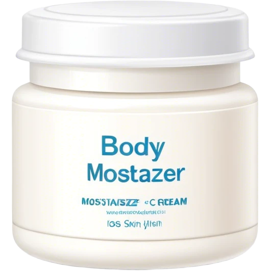 body moisturizer cream pot with label emoji