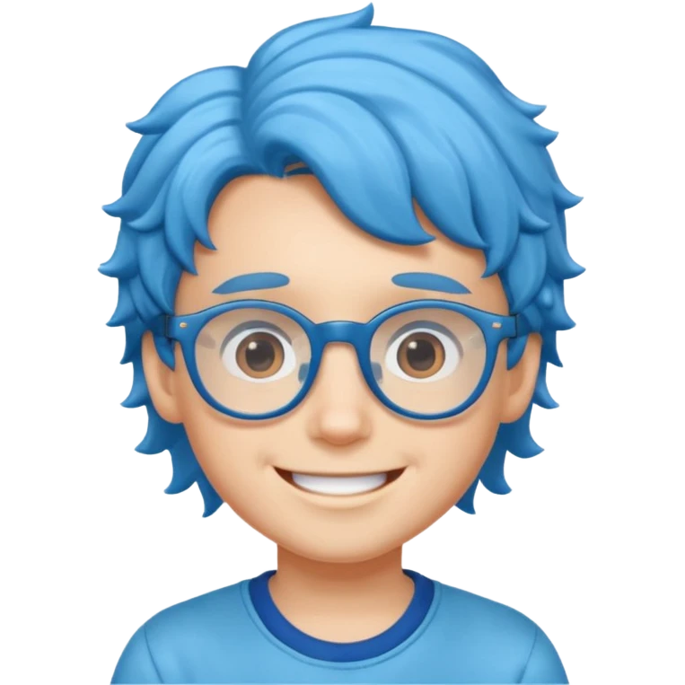 blue wavy haired kid with glasses emoji