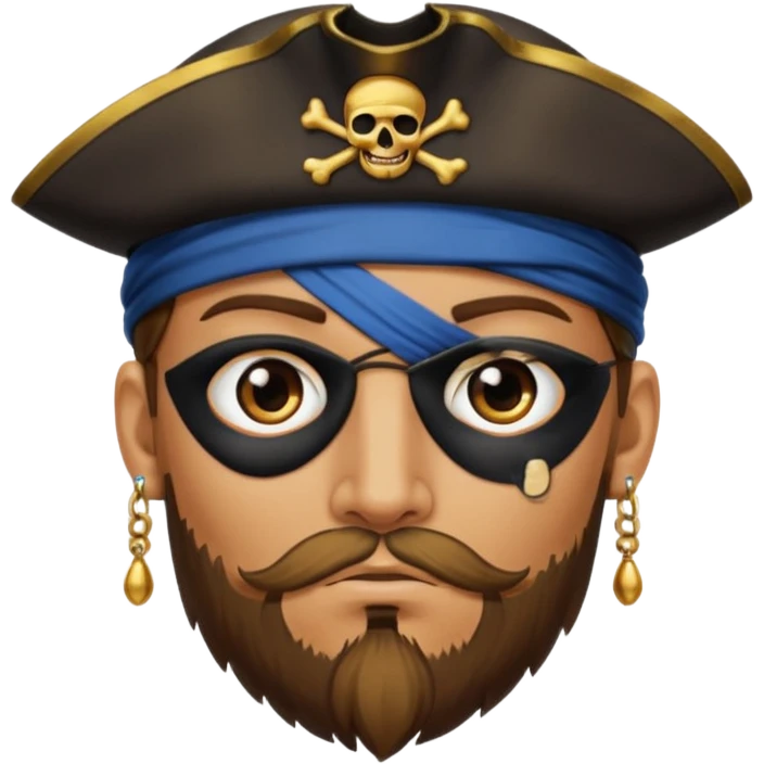 Eye patch pirate with earring, one eye covered
 emoji