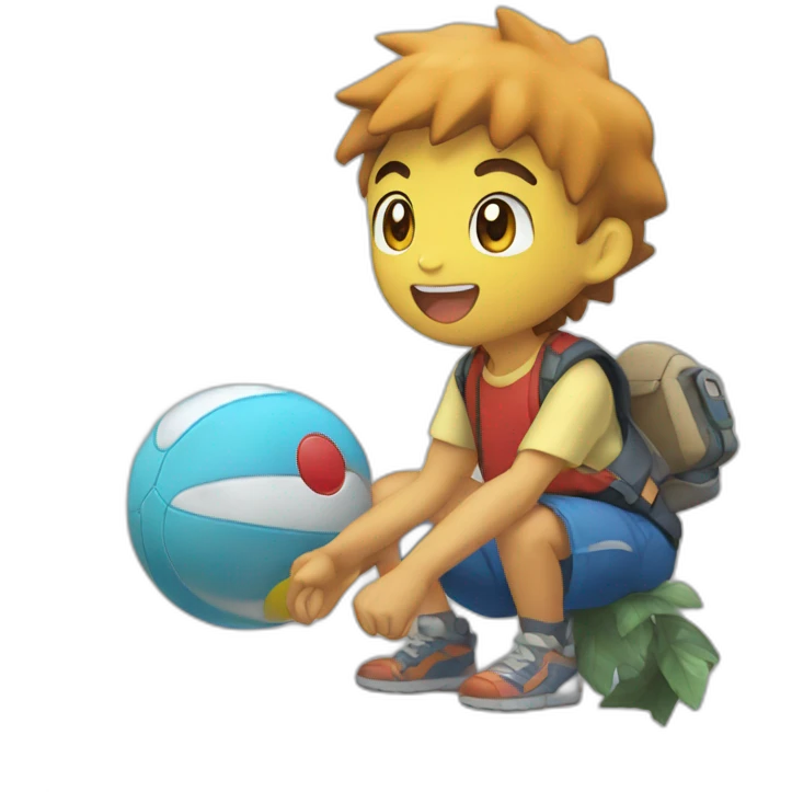 Un Pokémon qui joue à la play emoji