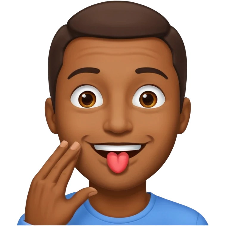 Un homme brun qui envoi un bisous emoji