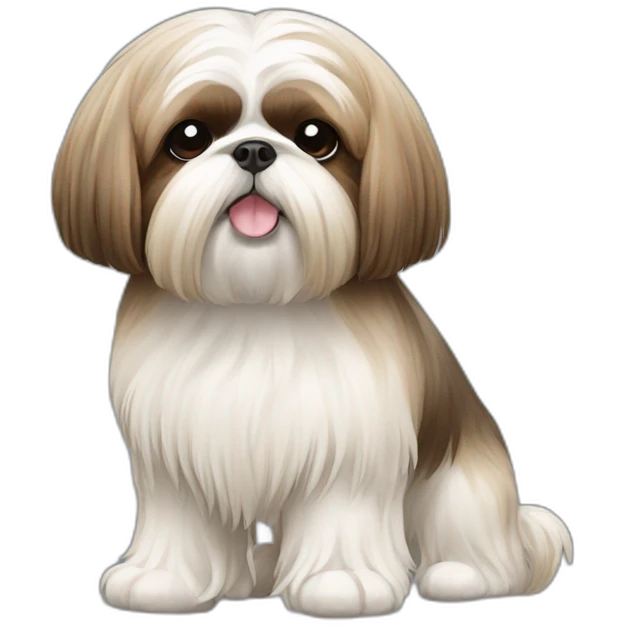 Dog Shih Tzu with long wool full-height  emoji