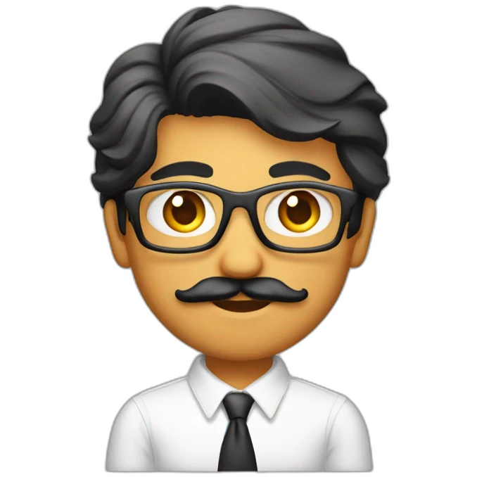 Young Jayendrasinh Solanki as Developer in white shirt with sleeve up and mustach emoji