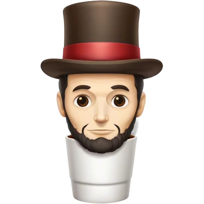 Abraham Lincoln if he were a to-go cup of coffee with his hat emoji