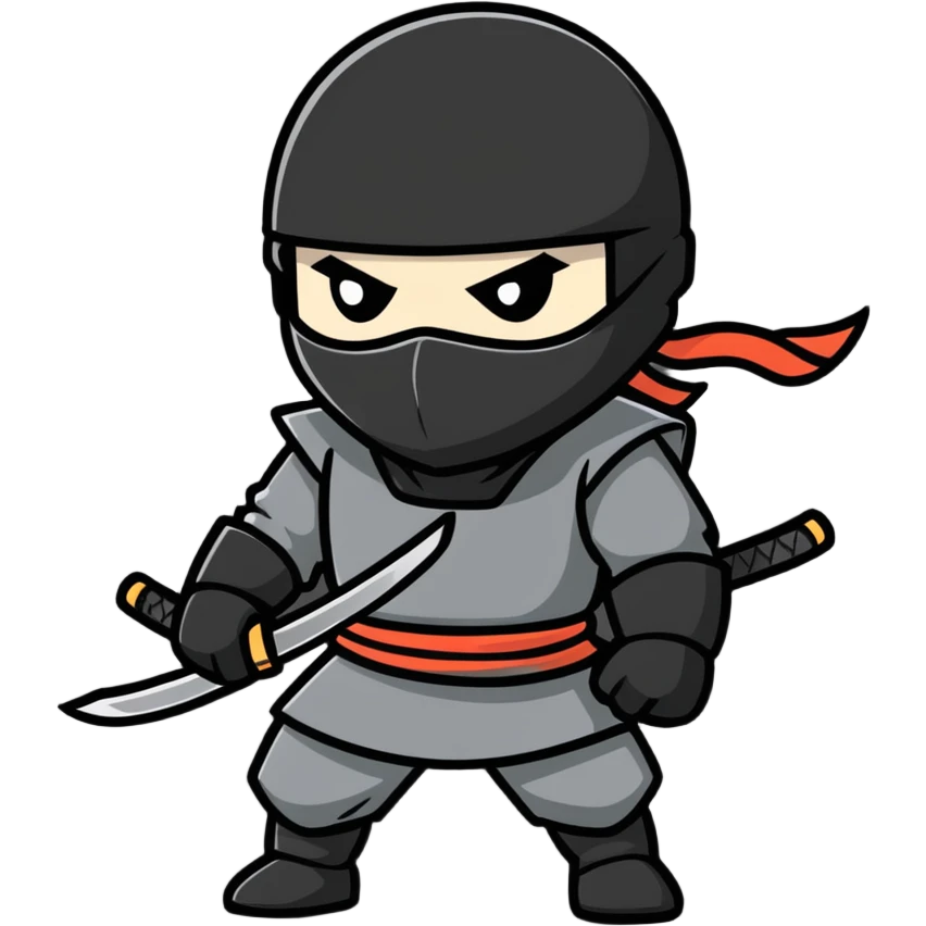 ninja cartoonish sticker emoji