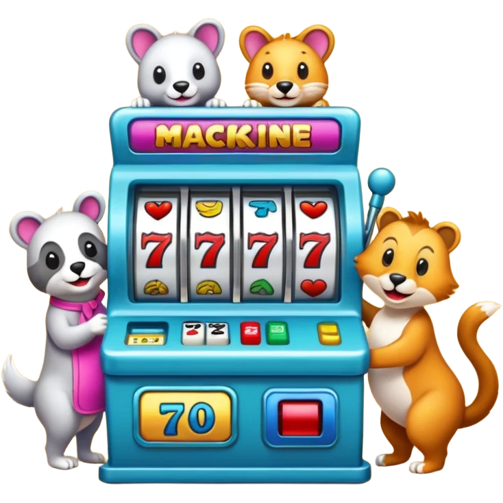 animals playing a slot machine emoji