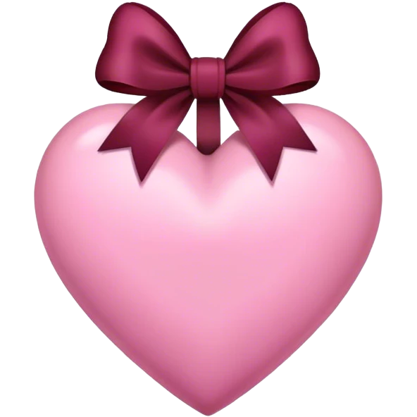 Pink heart with burgundy bow emoji
