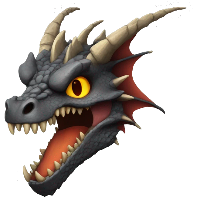 Dragon with a skullface emoji