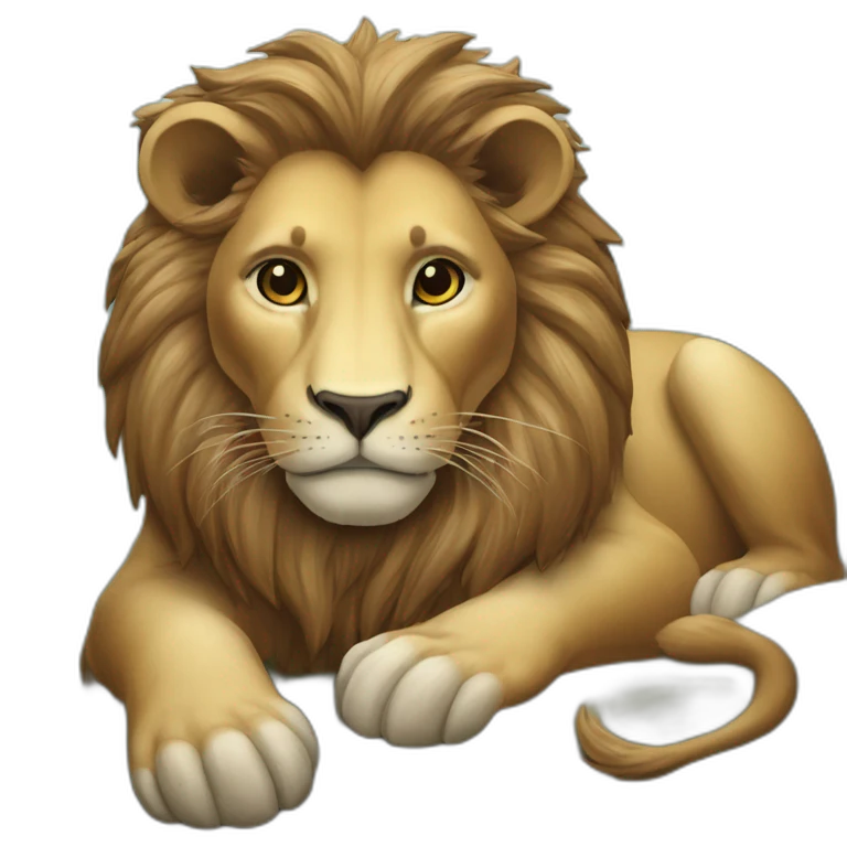 Lion sur une loutre emoji