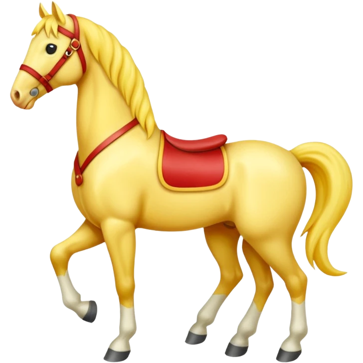 Cavalo vermelho e amarelo pastel emoji