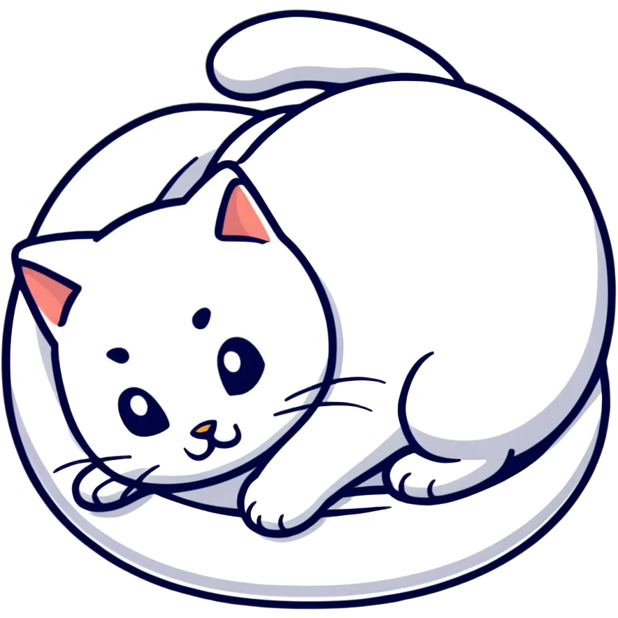 sleepy cat curled up emoji