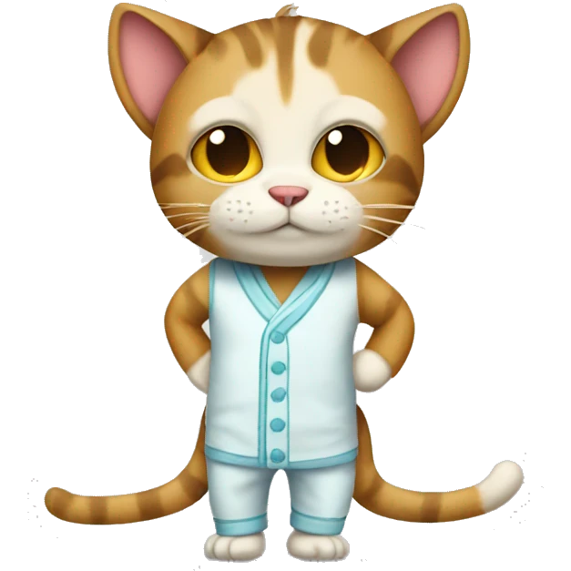 Cat with monkey pjs emoji