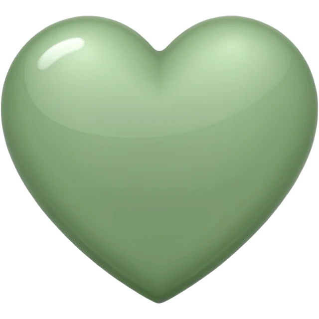 sage green heart with transparent bg  emoji
