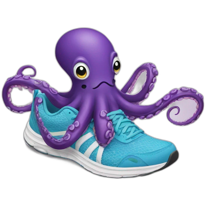 Octopus in running shoes emoji