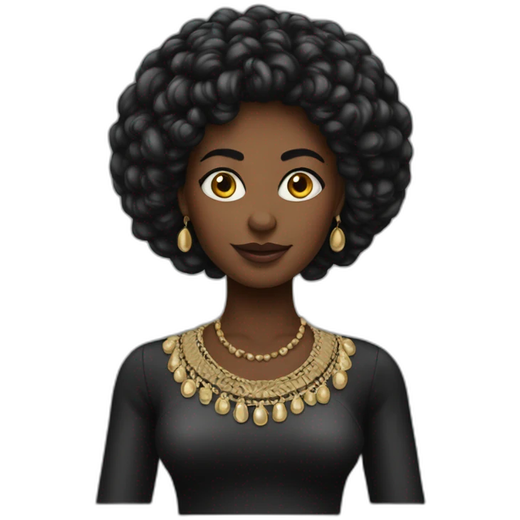femme noire peruque lisse emoji