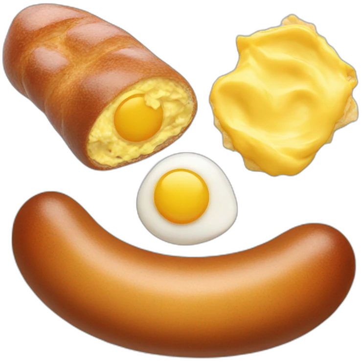 a saussage and two scrambled eggs emoji