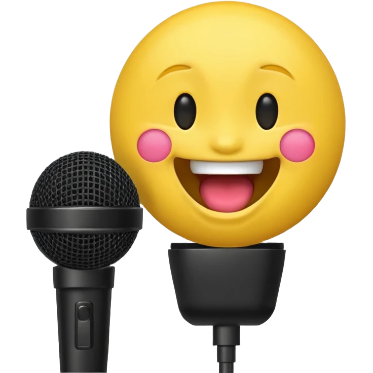 laughing face emoji next to a mic emoji