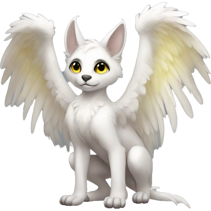 Anthro shy cute winged animal hybrid full body emoji