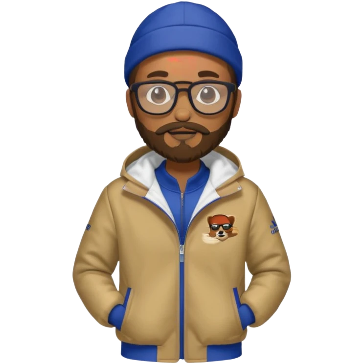 I need a weasel with beard and glasses in an adidas jacket emoji