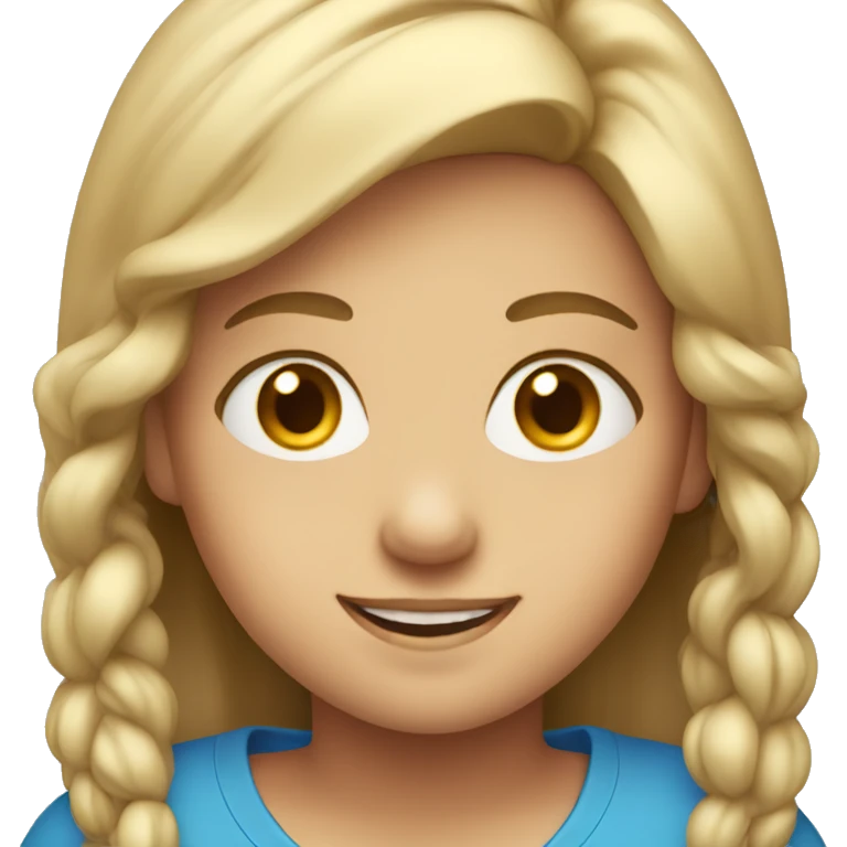 smiling girl in blue shirt emoji