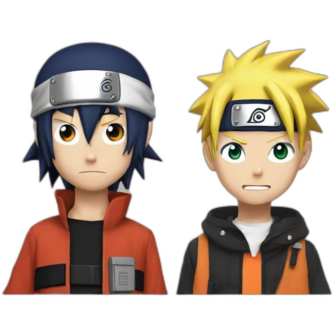Naruto et Luffy sur macron emoji