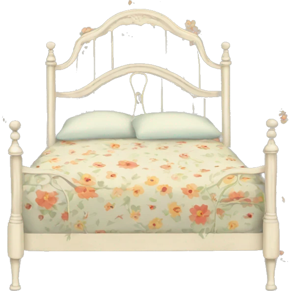 Vintage bed with flower design emoji