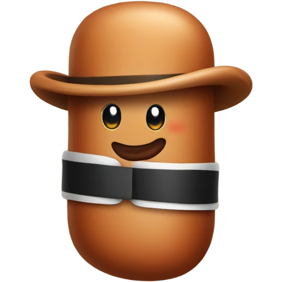 Sausage wearing a top hat emoji