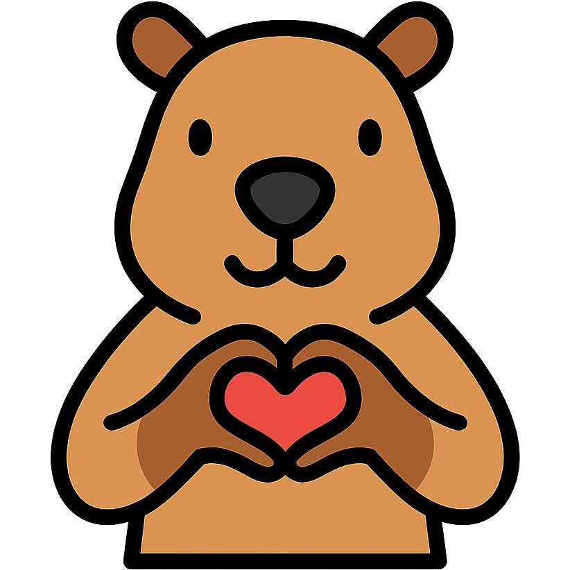 capybara making a heart with his hands emoji
