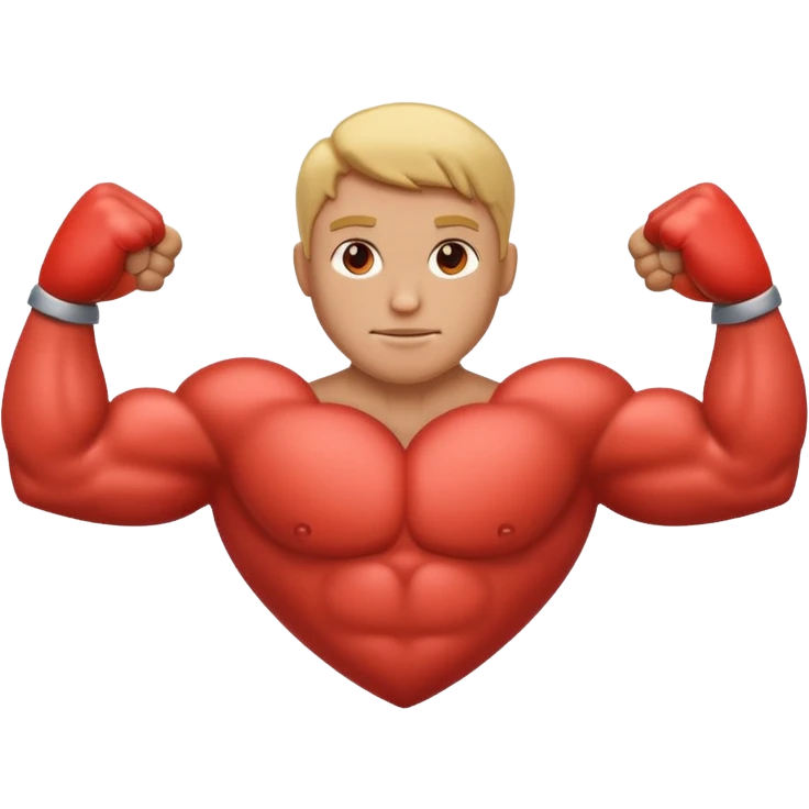 Corazón con dos brazos fuertes emoji