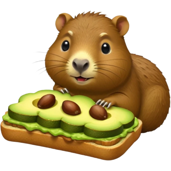 Capybara eating avocado toastc emoji