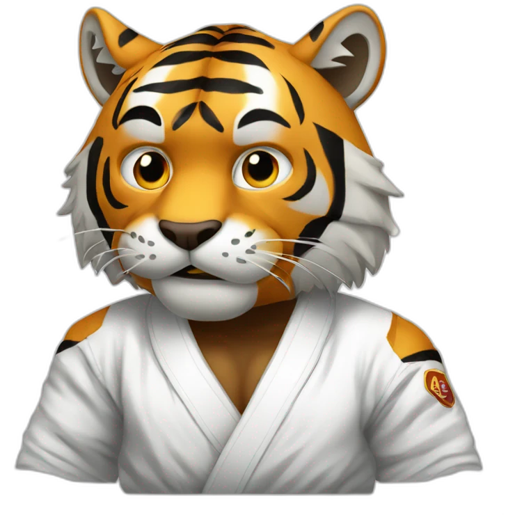 Tiger with evil face   jiu jitsu with his arms crossed emoji
