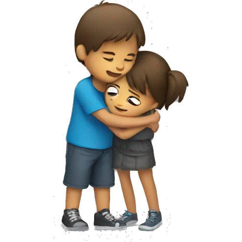 Girl hugging a boy emoji