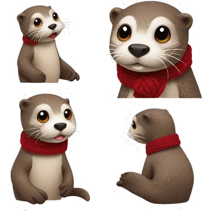Otter with crochet scatf emoji